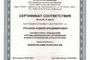 Русаков Андрей Владимирович — Диплом / сертификат №27