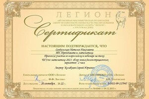 Диплом / сертификат №16 — Сандульская Наталья Николаевна