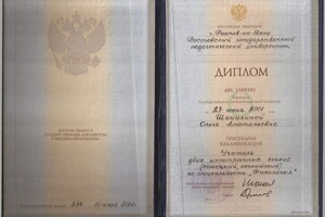 Шумилина Ольга Анатольевна — Диплом / сертификат №1