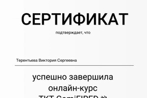 Терентьева Виктория Сергеевна — Диплом / сертификат №2