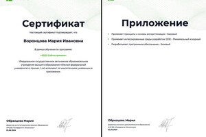 Воронцова Мария Ивановна — Диплом / сертификат №5