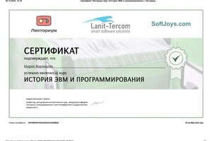 Воронцова Мария Ивановна — Сертификат — Портфолио №3