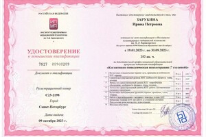 Диплом / сертификат №51 — Зарубина Ирина Петровна