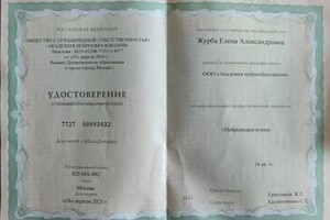 Журба Елена Александровна — Диплом / сертификат №4