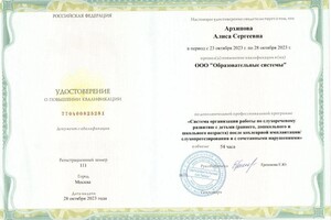Диплом / сертификат №3 — Архипова Алиса Сергеевна