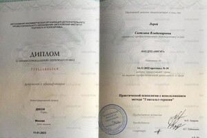 Диплом / сертификат №5 — Лорей Светлана Владимировна