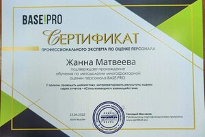 Диплом / сертификат №3 — Матвеева Жанна Владимировна