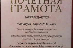 Диплом / сертификат №6 — Горшкова Лариса Юрьевна