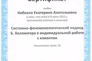 Диплом / сертификат №19 — Кибкало Екатерина Анатольевна