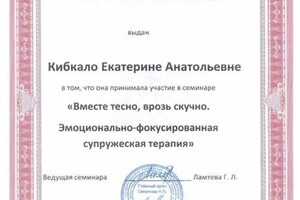 Диплом / сертификат №20 — Кибкало Екатерина Анатольевна