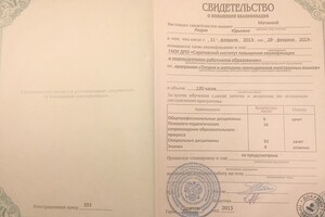 Свидетельство о повышении квалификации (2013 г.) — Матаева Лидия Юрьевна