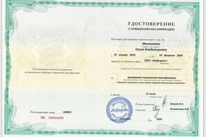 Диплом / сертификат №29 — Малашенко Ольга Владимировна