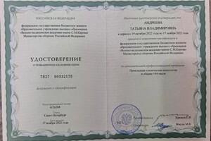 Диплом / сертификат №3 — Андреева Татьяна Владимировна