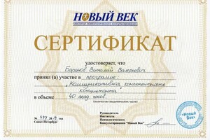 Диплом / сертификат №31 — Баранов Виталий Валерьевич