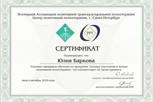 Диплом / сертификат №15 — Баркова Юлия Андреевна