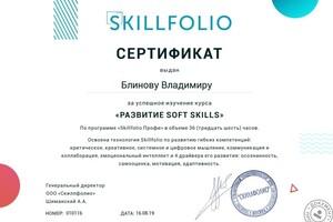 Тьютор по развитию гибких навыков (Softskills) — Блинов Владимир Юрьевич