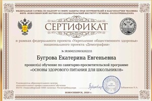 Диплом / сертификат №9 — Бугрова Екатерина Евгеньевна