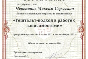 Диплом / сертификат №10 — Черепанов Максим Сергеевич