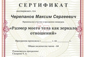 Диплом / сертификат №8 — Черепанов Максим Сергеевич