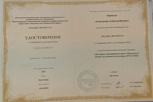 Диплом / сертификат №4 — Черныш Александр Александрович