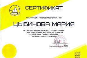 Диплом / сертификат №4 — Цыбинова Мария Андреевна