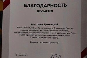 Диплом / сертификат №3 — Дамницкая Анастасия Васильевна