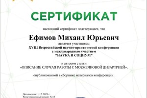 Диплом / сертификат №32 — Ефимов Михаил Юрьевич