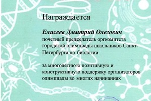 Диплом / сертификат №2 — Елисеев Дмитрий Олегович