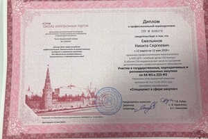 Участие в закупках по 44 и 223 Федеральному закону — Емельянов Никита Сергеевич