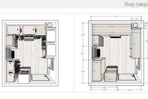 Чертежи (размеры). Вид сверху - проект мебели конкретно под ваше помещение и его функционал и возможности — Головашова Галина Сергеевна