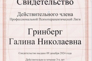 Диплом / сертификат №10 — Гринберг Галина Николаевна