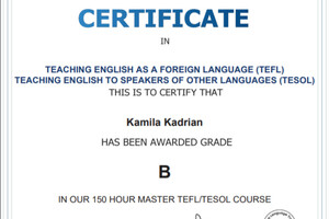 TEFL — Кадрян Камила Кахрамоновна