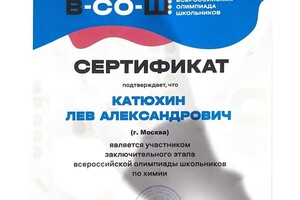 Диплом / сертификат №4 — Катюхин Лев Александрович