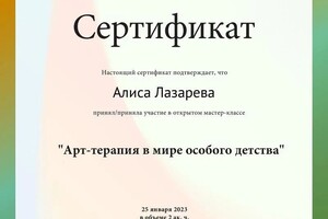 Диплом / сертификат №2 — Лазарева Алиса