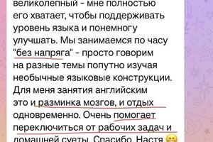 Отзыв ученика В2+. Занимаемся два года для удовольствия. — Лир Анастасия Михайловна