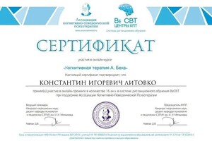 Диплом / сертификат №10 — Литовко Константин Игоревич