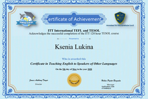 TESOL Teaching English for Speakers of Other Languages это аббревиатура, которая обозначает сертификацию... — Лукина Ксения Владимировна