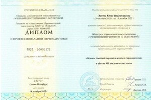 Диплом / сертификат №15 — Лысова Юлия Владимировна