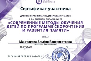 Диплом / сертификат №3 — Мингалеева Альфия Валерихатовна