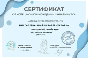 Диплом / сертификат №4 — Мингалеева Альфия Валерихатовна