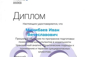 Диплом / сертификат №4 — Минибаев Иван Вячеславович