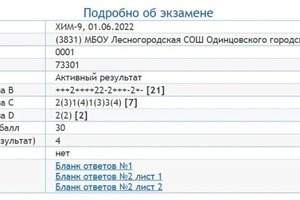 Результаты экзамена: 30 баллов (около 4 баллов потеряла из-за того, что не уравняла реакции), с 31 балла начинается... — Назаренкова Есения Дмитриевна