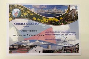 Диплом / сертификат №14 — Ольштинская Анастасия Александровна