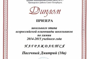 Диплом / сертификат №4 — Пасечный Дмитрий Сергеевич