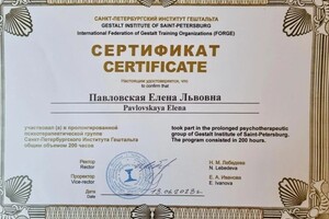 Диплом / сертификат №3 — Павловская Елена Львовна