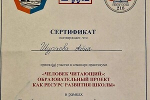 Диплом / сертификат №6 — Печуляк Алёна Сергеевна