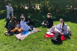 Catching some fresh air with my students — Райков Глеб Русланович