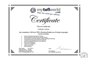 TEFL Certificate — Risso Matias