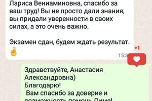 Отзыв клиента о подготовке к ЕГЭ — Романова Лариса Вениаминовна