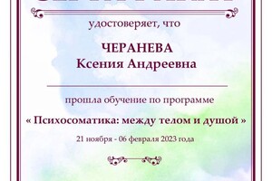 Диплом / сертификат №4 — Сергеева Ксения Андреевна